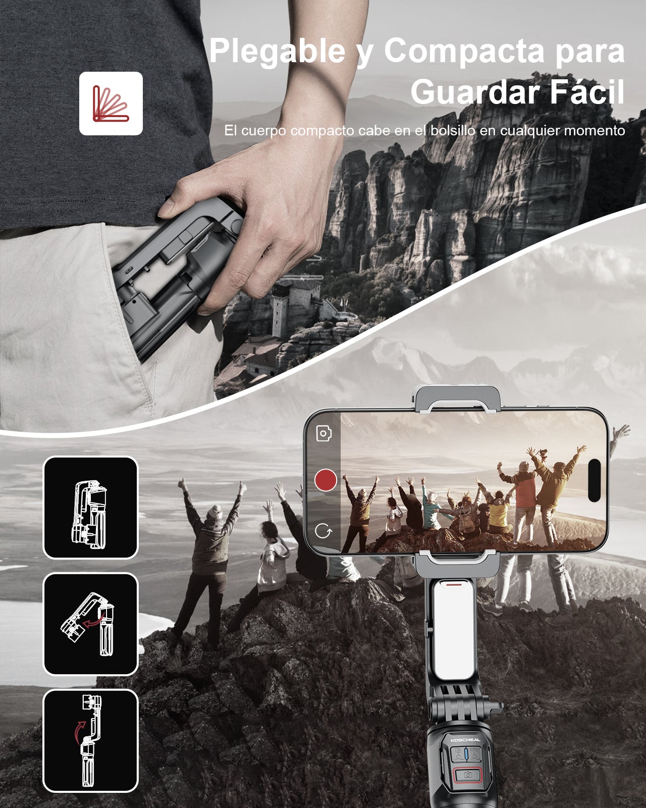 Estabilizador De Celular Gimbal 3 Ejes con App Android iPhon