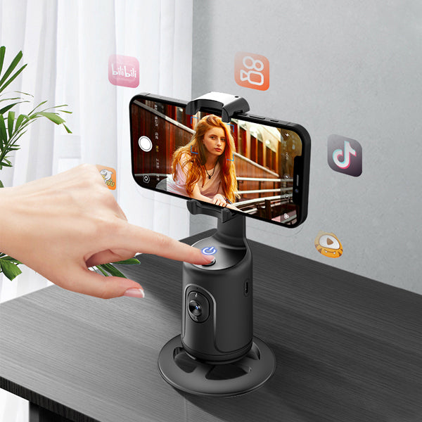 KOSCHEAL Facial Tracking Smartphone Stabilizer 360 Rotating Selfie Stand with Intelligent Tracking and Gesture Control No App Required